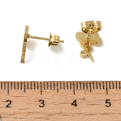 Ion Plating(IP) 304 Stainless Steel Stud Earring Findings STAS-I206-34G-1