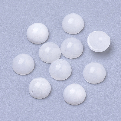 Natural White Jade Cabochons G-R416-6mm-11-1