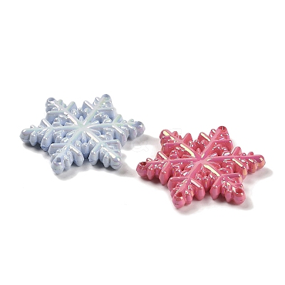 Christmas Theme UV Plating Opaque Rainbow Iridescent Acrylic Beads SACR-R001-03A-1