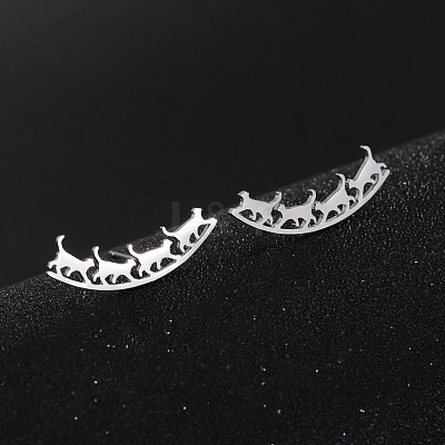 Non-Tarnish 304 Stainless Steel Stud Earrings EJEW-H095-03P-1
