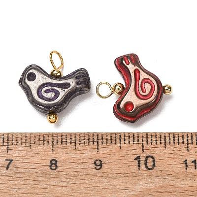 Baking Paint Glass Pendants GL-CBA010C-10G-1