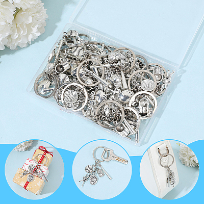 20Pcs Alloy Baseball Player & Baseball Bat & Hat Keychains KEYC-SC00044-1