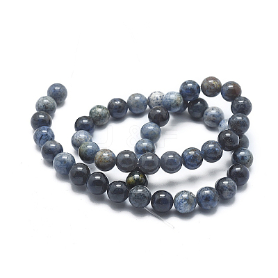 Natural Dumortierite Quartz Bead Strands G-I224-03-8mm-1