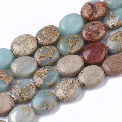 Natural Aqua Terra Jasper Beads Strands G-S366-015A-1