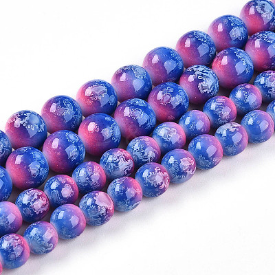 Baking Paint Glass Beads Strands DGLA-N008-10mm-02-1