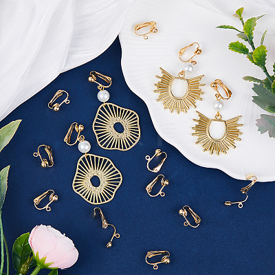 46Pcs Brass Clip-on Earring Converters Findings KK-SC0003-68-1