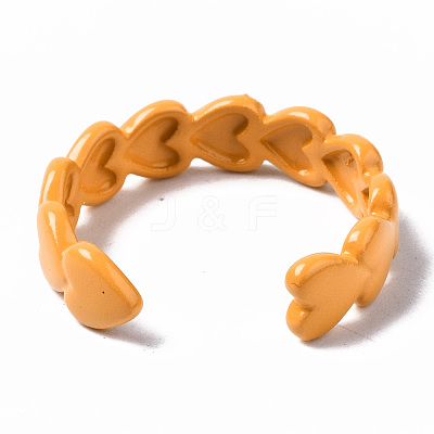 Spray Painted Brass Cuff Rings RJEW-S044-143-1