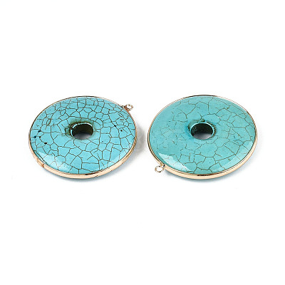 Dyed ynthetic Turquoise Donut Big Pendants TURQ-T004-21-1