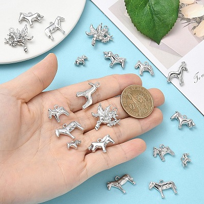 30Pcs 6 Styles Alloy Pendants FIND-YW0012-69-1