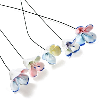Hand-Painted Ceramic Flower Stems with Iron Stem PR-CBAD4A8-03-1