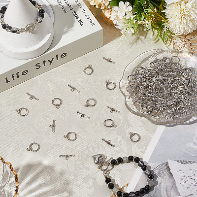 120 Sets Tibetan Style Alloy Toggle Clasps FIND-SP0003-91-1
