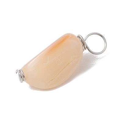 Natural Seashell Nuggets Charms PALLOY-JF02841-1