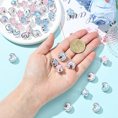 20Pcs 4 Styles Opaque Acrylic Beads OACR-YW0004-37-1