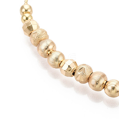 Adjustable Brass Beaded Slider Bracelets for Women BJEW-T022-22G-1