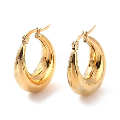 PVD Vacuum Plating 304 Stainless Steel Chunky Hoop Earrings for Women X-EJEW-F280-06B-G-1