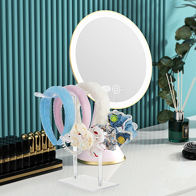 T-shaped Acrylic Headband Organizers ODIS-WH0001-37-1