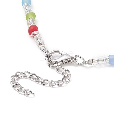Glass Seed Beaded Necklace for Women NJEW-JN04276-1