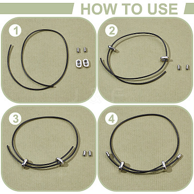 4 Sets 2 Colors Stainless Steel Silicone Bayonet Clasps STAS-AR0002-63-1