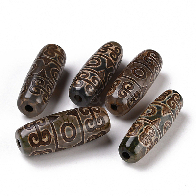 Tibetan Style dZi Beads TDZI-E004-25-1