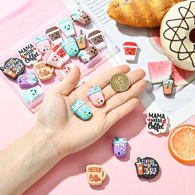 24Pcs 12 Styles Cartoon Drink Silicone Beads PVC-YW0001-04-1