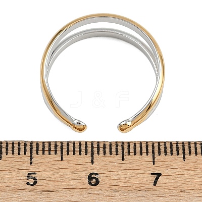304 Stainless Steel Adjustable Open Cuff Rings for Women RJEW-K301-05GP-1