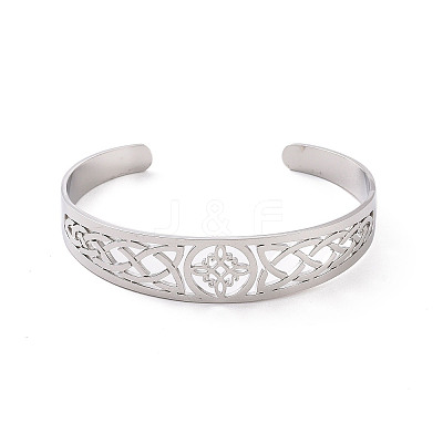 Non-Tarnish 304 Stainless Steel Cuff Bangles BJEW-M234-03P-1