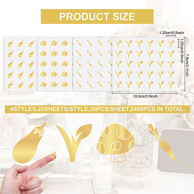 80 Sheets 4 Patterns PVC Waterproof Self-Adhesive Sticker Sets STIC-OC0001-10D-1