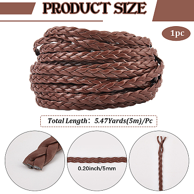 5M 3-Ply PU Leather Braided Cord LC-GF0001-12B-1
