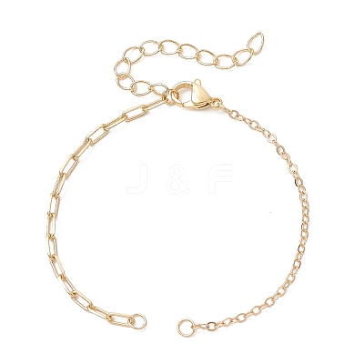 Brass Cable Chain Paperclip Chain Bracelet Making AJEW-JB01466-1
