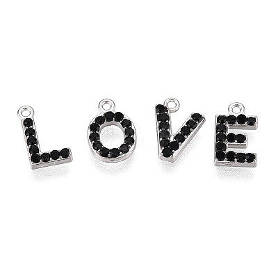 304 Stainless Steel and Rhinestone Pendants STAS-T071-11B-P-1