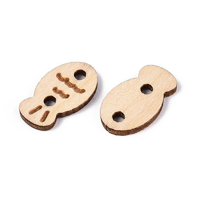 Fish Wood Buttons BUTT-T013-15B-1