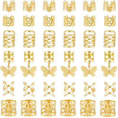 180Pcs 6 Styles Iron & Alloy Dreadlocks Beads Hair Decoration FIND-SC0020-47-1
