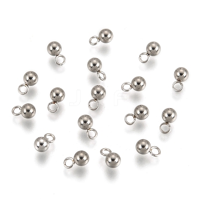 Tarnish Resistant 201 Stainless Steel 3D Ball Round Charms Pendants STAS-Q171-05-1