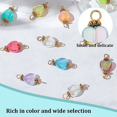 200Pcs 10 Colors Transparent Acrylic Pendants PALLOY-GO00013-1
