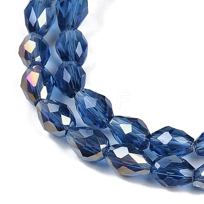 Transparent Electroplate Glass Beads Strands X-EGLA-N013-T6mm-B28-1