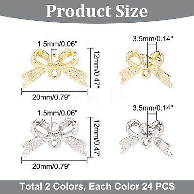 48Pcs 2 Colors Alloy Connector Charms FIND-DC0001-93-1