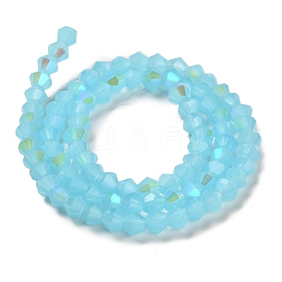 Imitation Jade Electroplate Glass Beads Strands GLAA-F029-J4mm-D03-1
