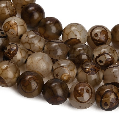 Tibetan Style dZi Beads Strands GG-CBA4812-B10-10MM-1