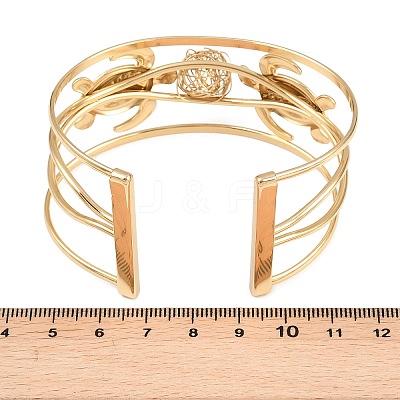 304 Stainless Steel Cuff Statement Bangles BJEW-Z161-03G-1