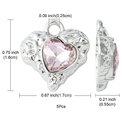 Rack Plating Alloy Glass Pendants FIND-YW0001-91B-1
