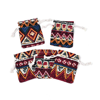 Ethnic Style Burlap Packing Pouches ABAG-N009-06A-01-1