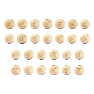 104Pcs 26 Style Unfinished Natural Wood European Beads WOOD-LS0001-03-1