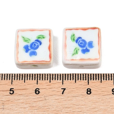 Printed Handmade Porcelain Beads PORC-G016-04C-1