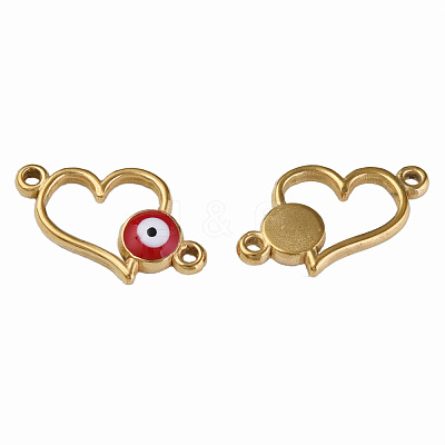 304 Stainless Steel Enamel Connector Charms STAS-N087-64-01G-1