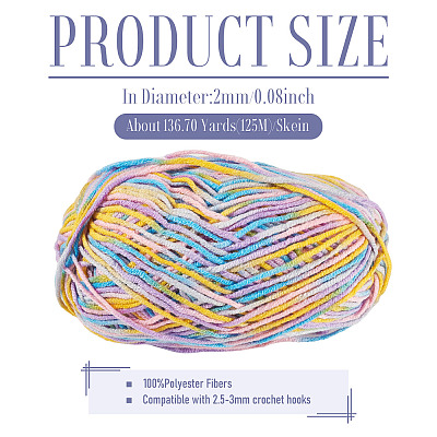 Polyester Fibers Knitting Yarn DIY-TADJ0002-005K-1