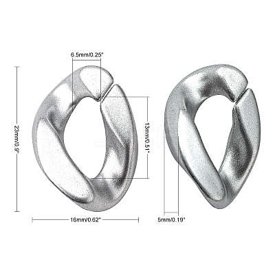 Opaque Spray Painted Acrylic Linking Rings LS-OACR-S021-19B-B02-1