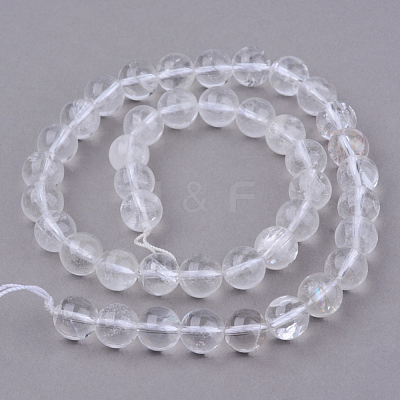 Natural Quartz Crystal Beads Strands G-Q462-8mm-32-1