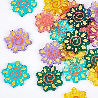3D Printed Sunflower Charm Dangle Earring Making Kit for Girl Women DIY-OC0007-69-1