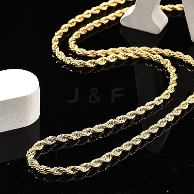 Brass Rope Chain Necklaces for Men Women NJEW-G160-09G-1