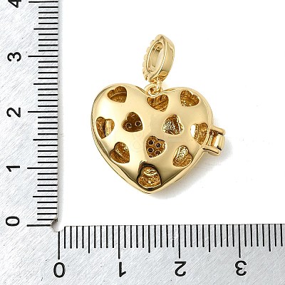 Brass Micro Pave Clear Cubic Zirconia Locket Pendants KK-H267-028A-03-1